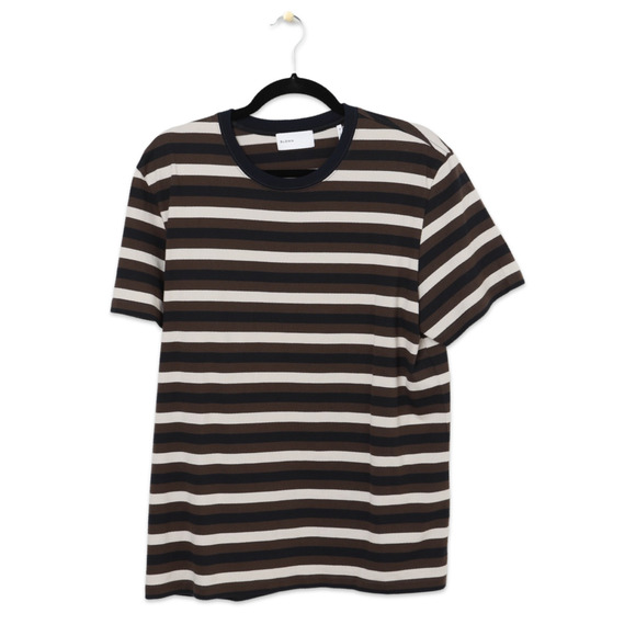 BLDWN Men's Black with Stripe Short Sleeve Button-up Shirt - New - Size Medium - Picture 1 of 2